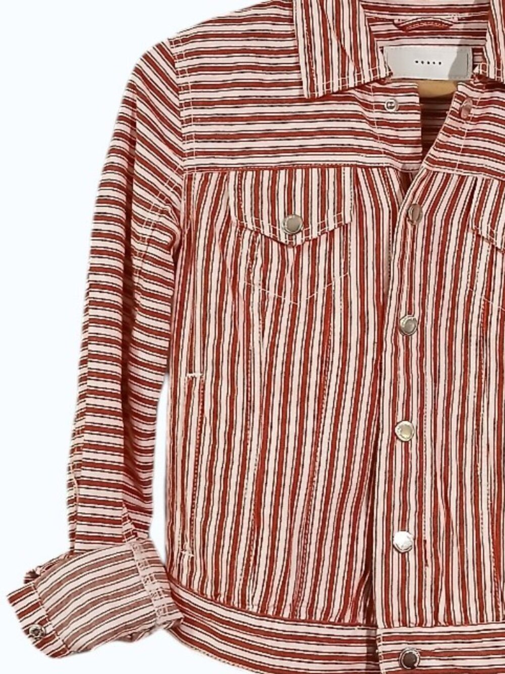 BLANKNYC Red & White Stripe Cotton Crop Jacket - EUC - Picture 4 of 16